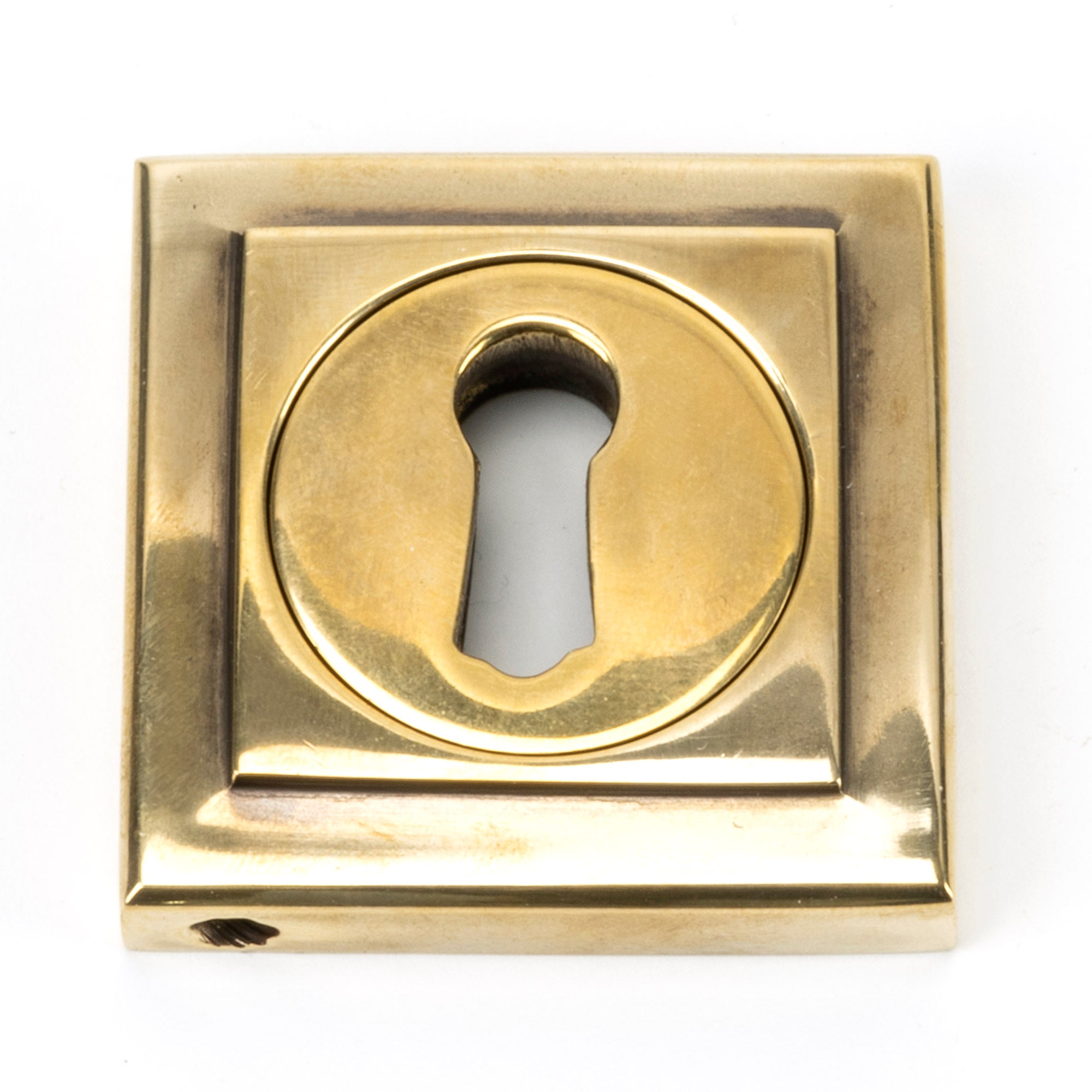 Aged Brass Round Escutcheon (Square)