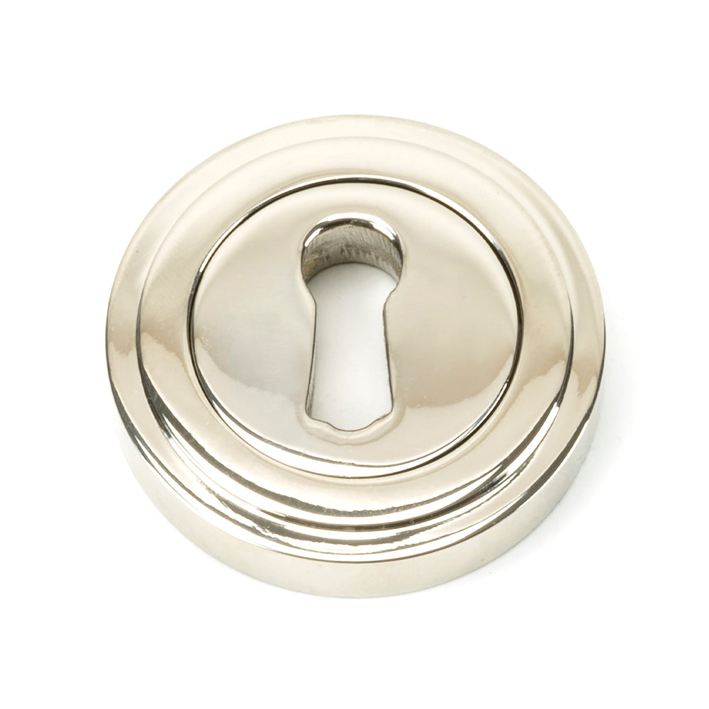 Polished Nickel Round Escutcheon (Art Deco)