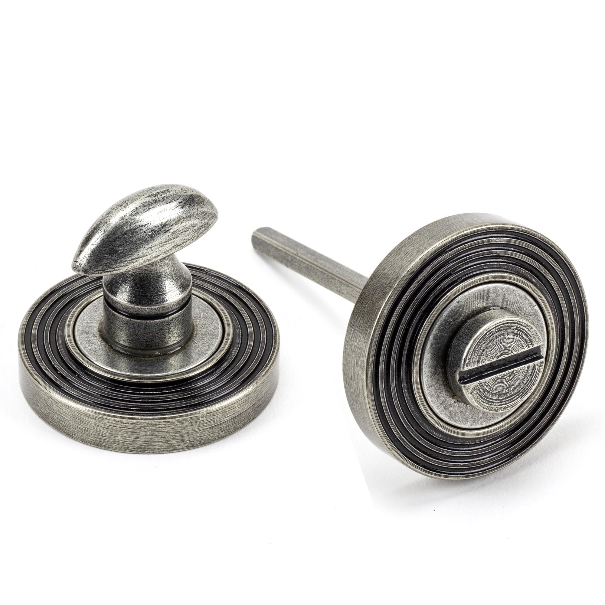 Pewter Round Thumbturn Set (Beehive)