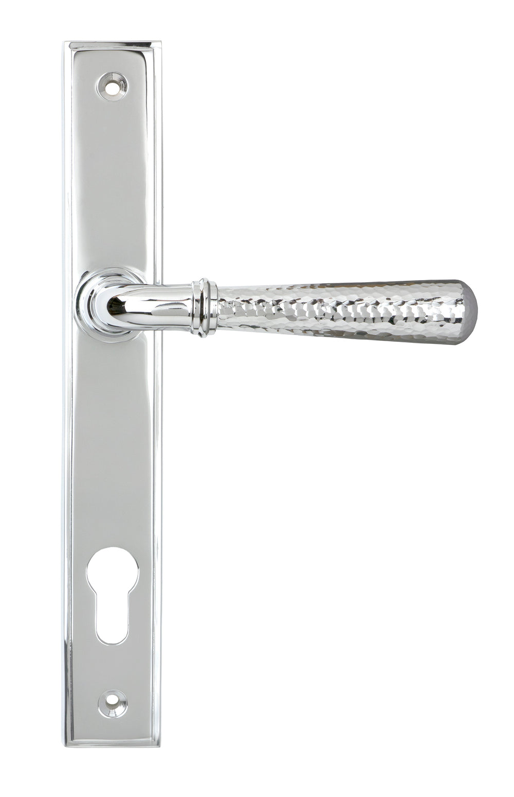 Polished Chrome Hammered Newbury Slimline Espag. Lock Set