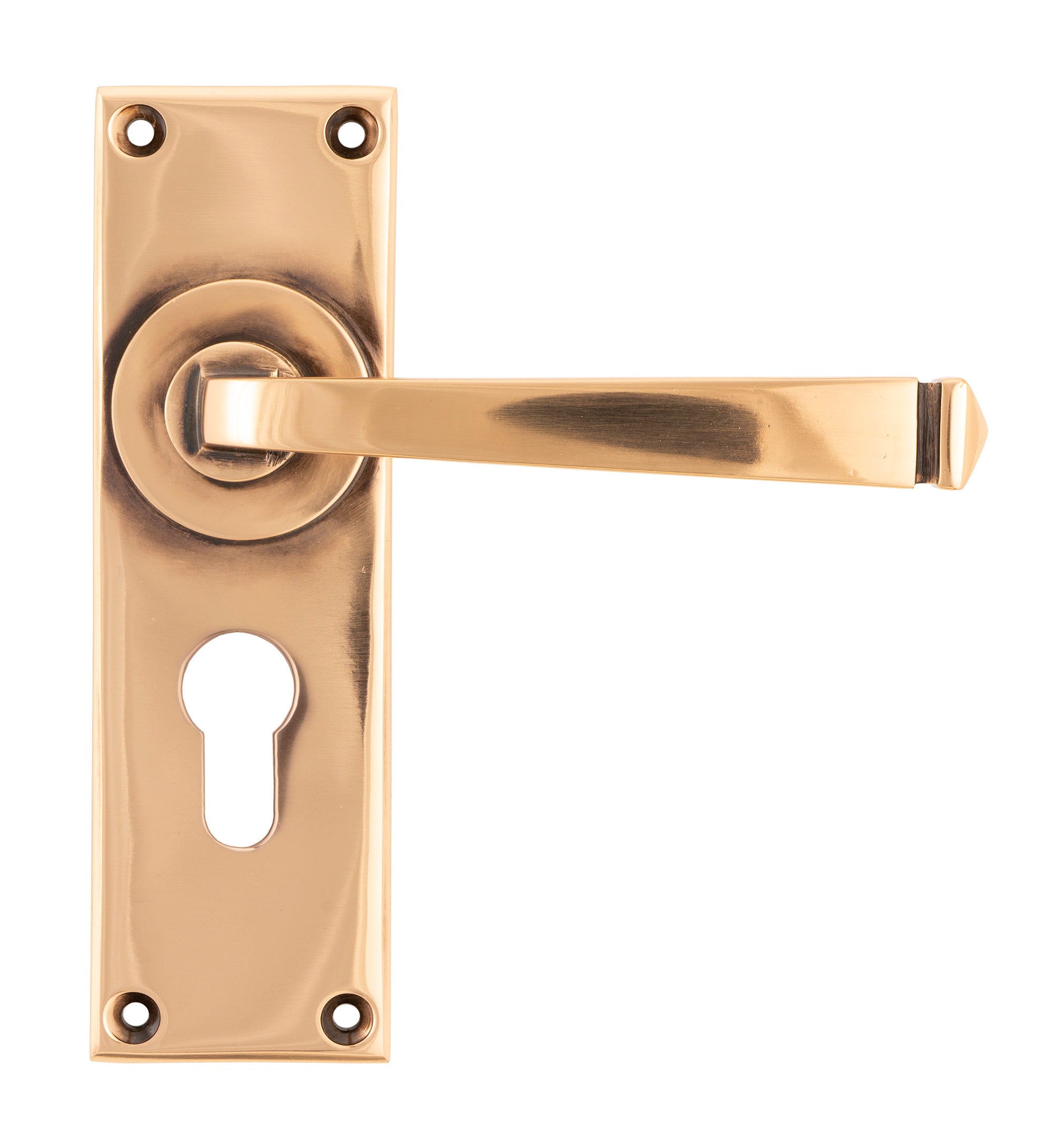 Polished Bronze Avon Lever Euro Lock Set