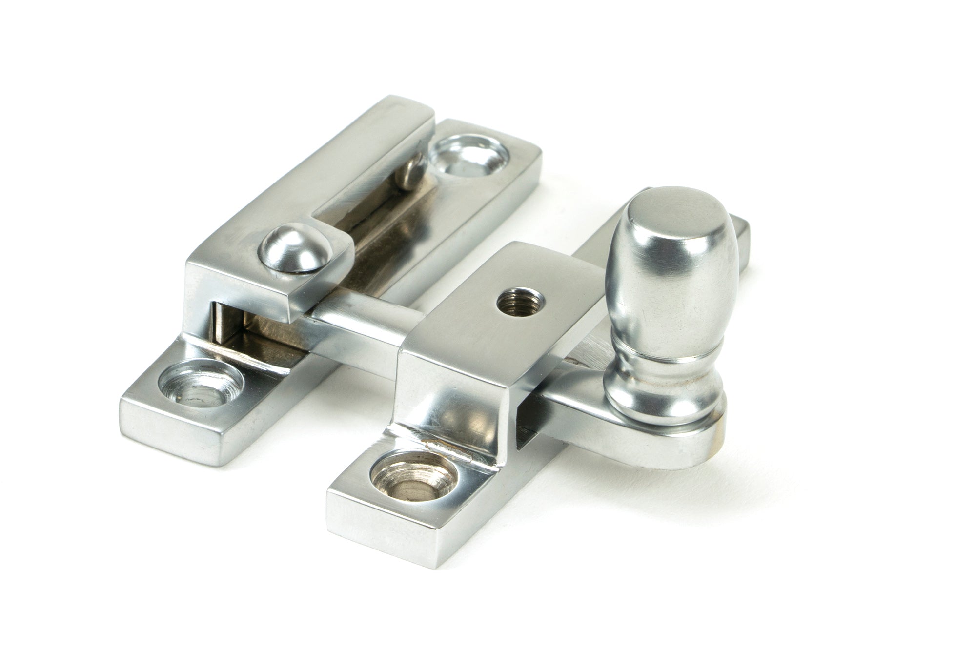 Satin Chrome Mushroom Quadrant Fastener - Narrow