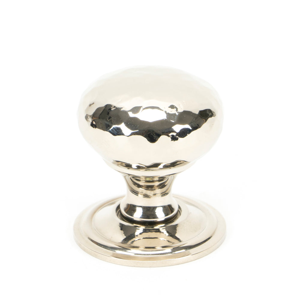 Polished Nickel Hammered Mushroom Cabinet Knob 32mm