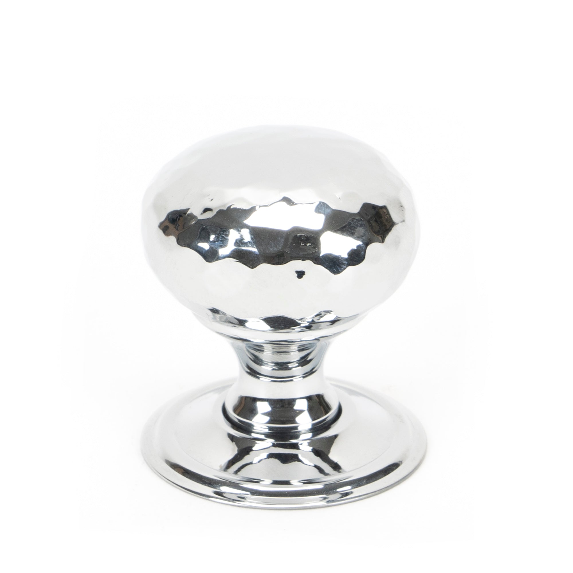 Polished Chrome Hammered Mushroom Cabinet Knob 32mm