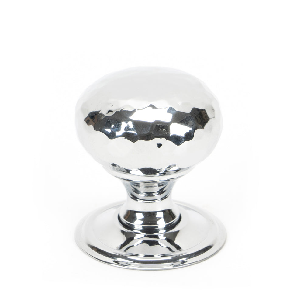 Polished Chrome Hammered Mushroom Cabinet Knob 32mm
