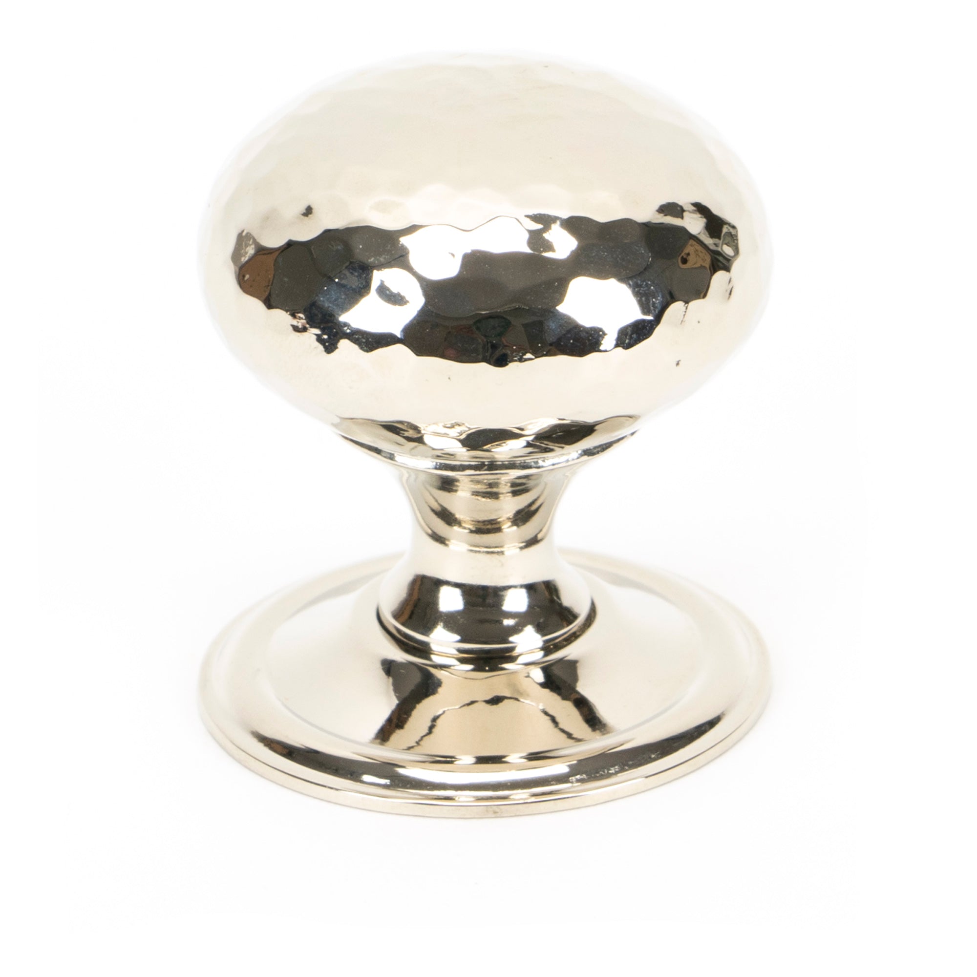 Polished Nickel Hammered Mushroom Cabinet Knob 38mm