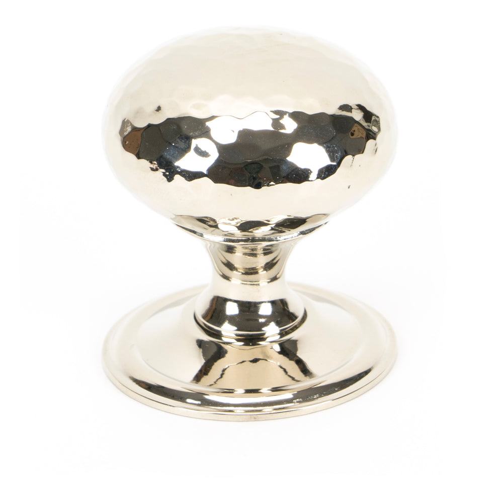 Polished Nickel Hammered Mushroom Cabinet Knob 38mm