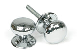 Polished Chrome Hammered Mushroom Mortice/Rim Knob Set