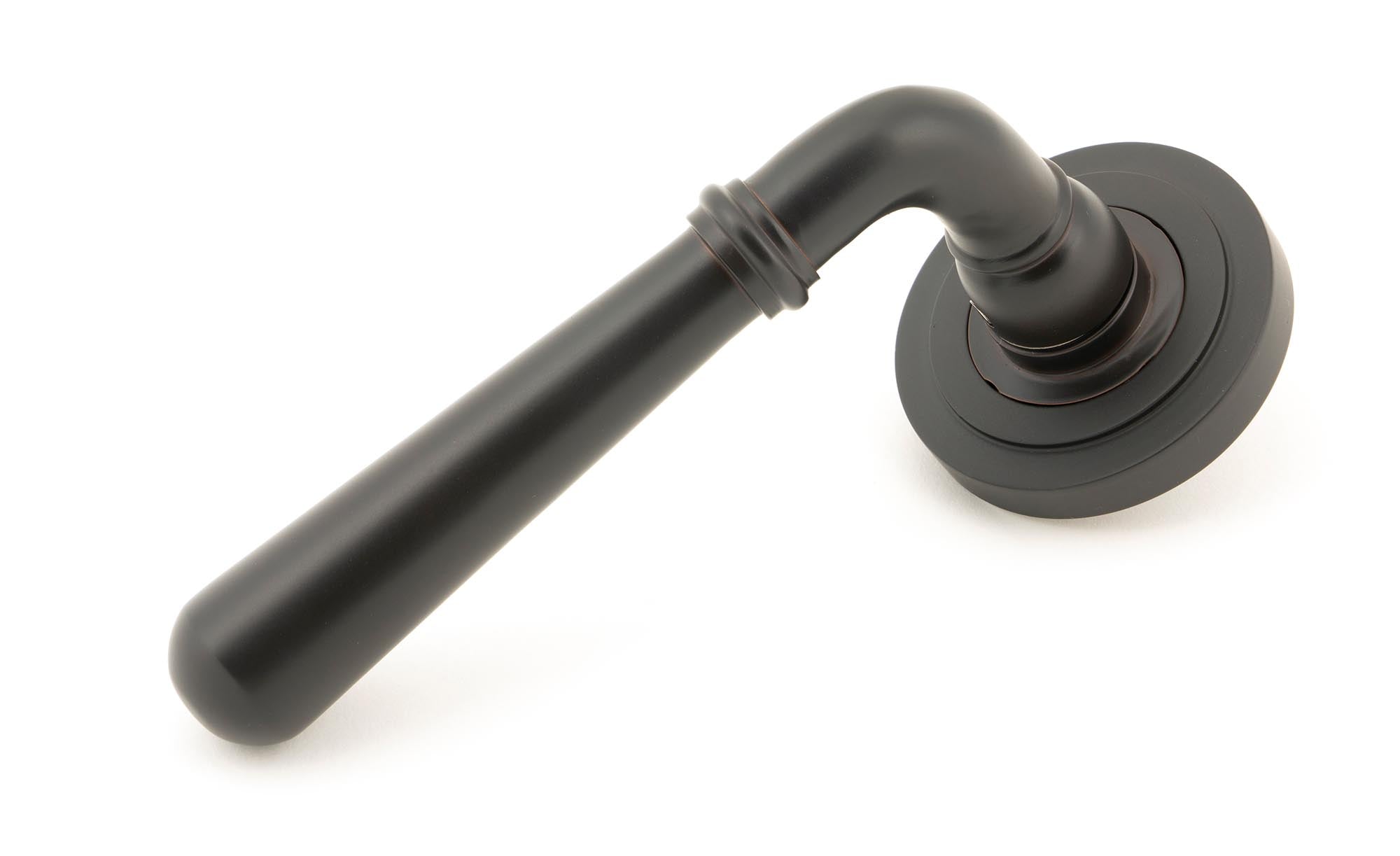 Aged Bronze Newbury Lever on Rose Set (Art Deco)