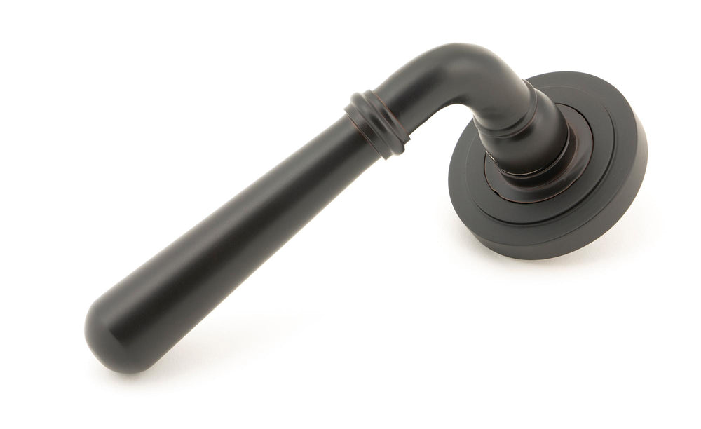 Aged Bronze Newbury Lever on Rose Set (Art Deco)