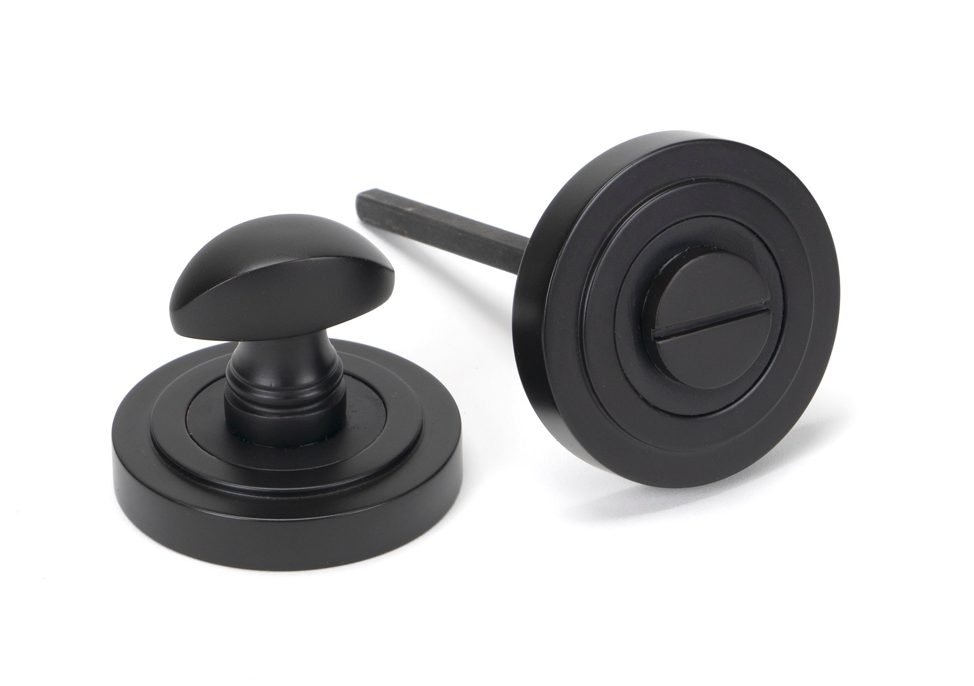 Aged Bronze Round Thumbturn Set (Art Deco)