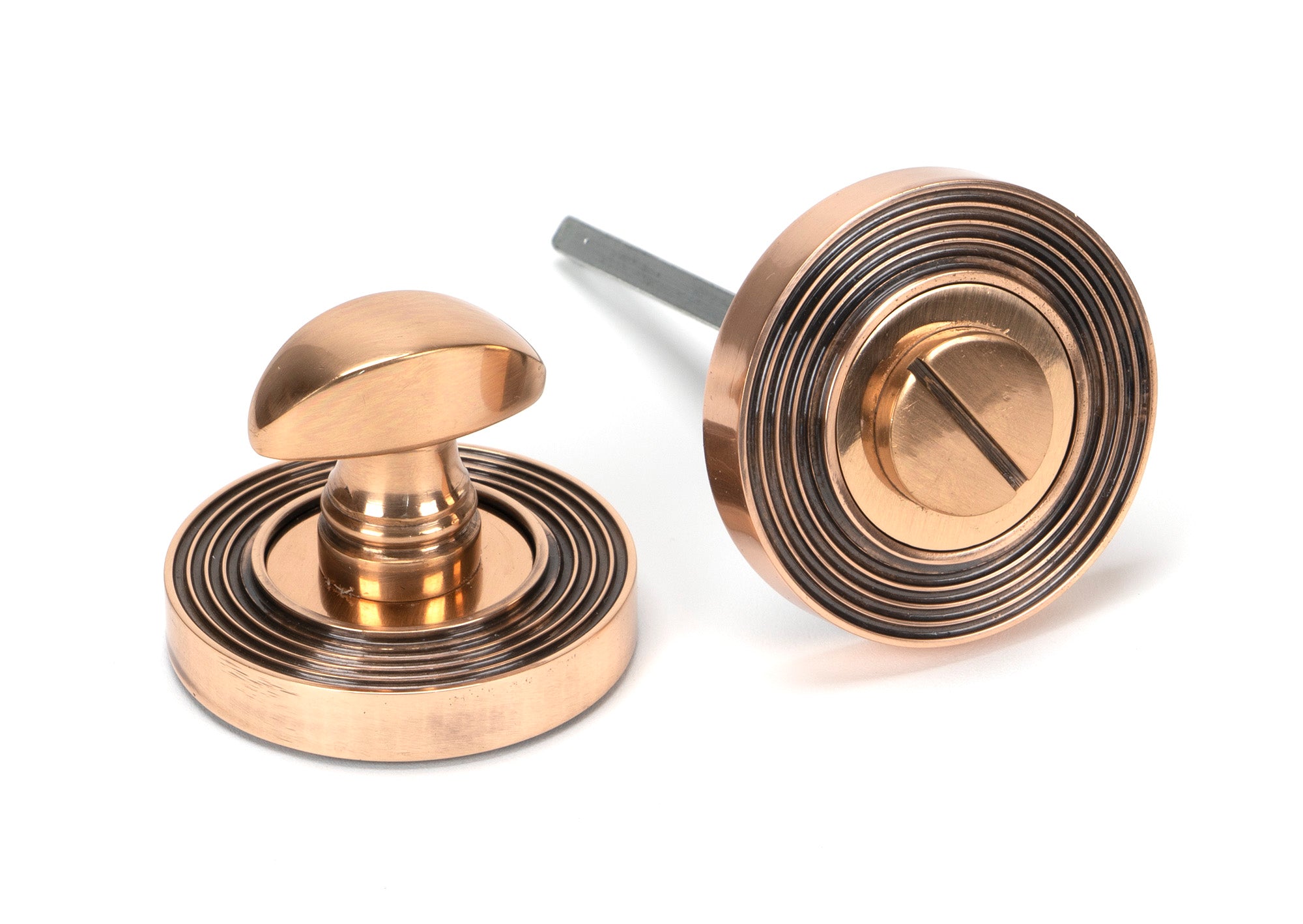 Polished Bronze Round Thumbturn Set (Beehive)