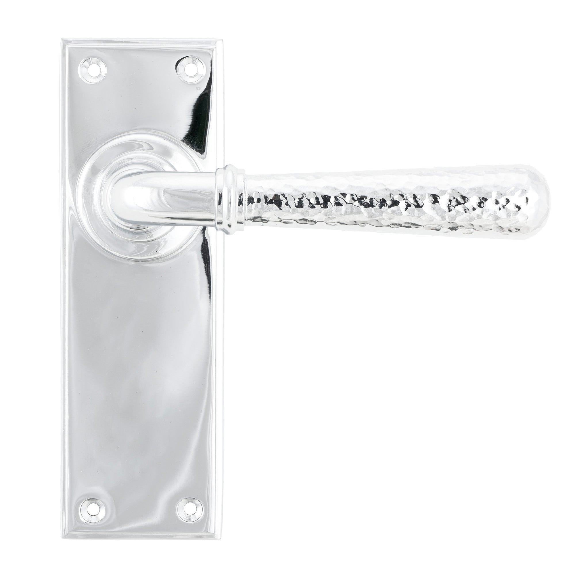 Polished Chrome Hammered Newbury Lever Latch Set
