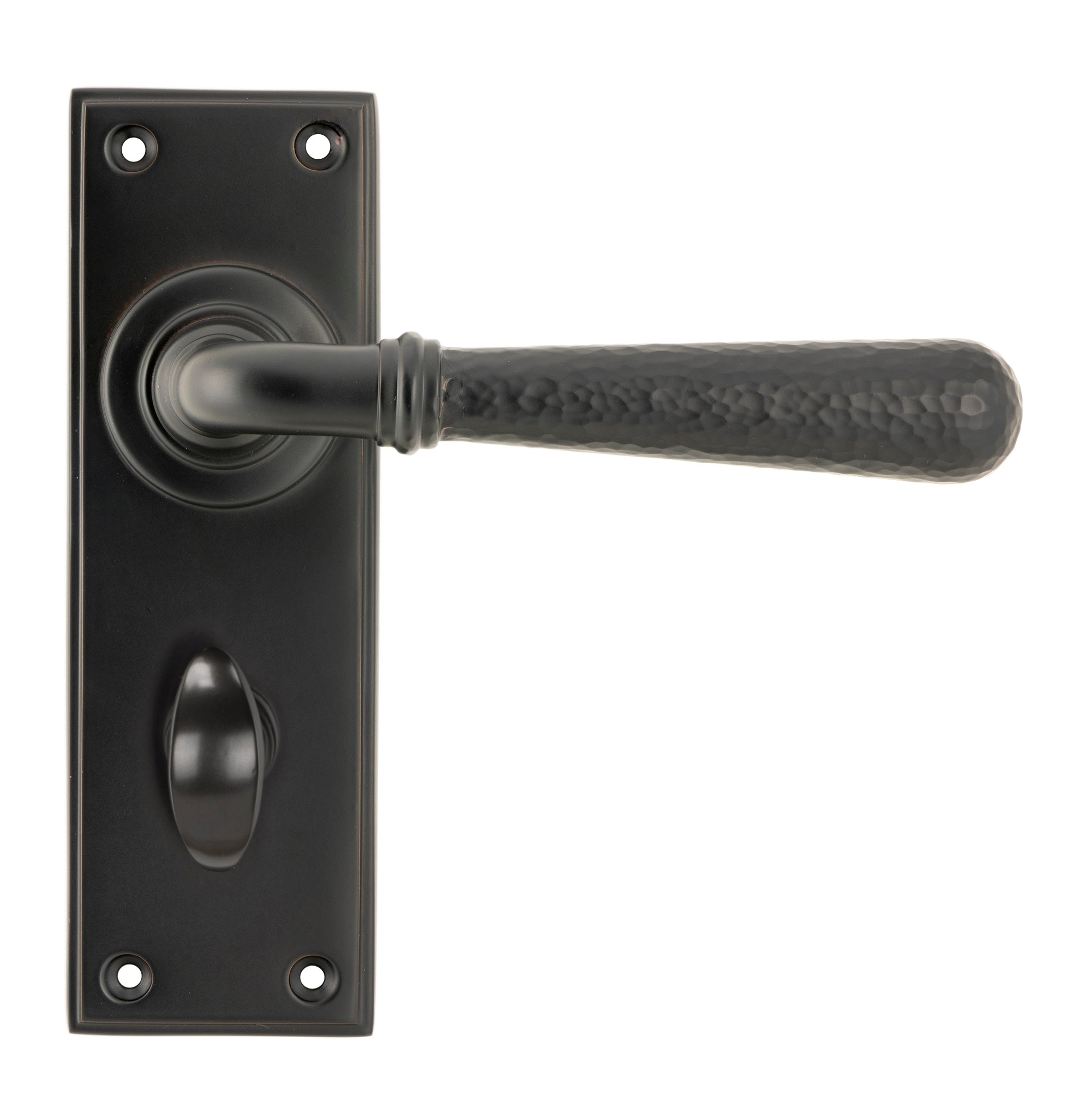 Aged Bronze Hammered Newbury Lever Bathroom Set