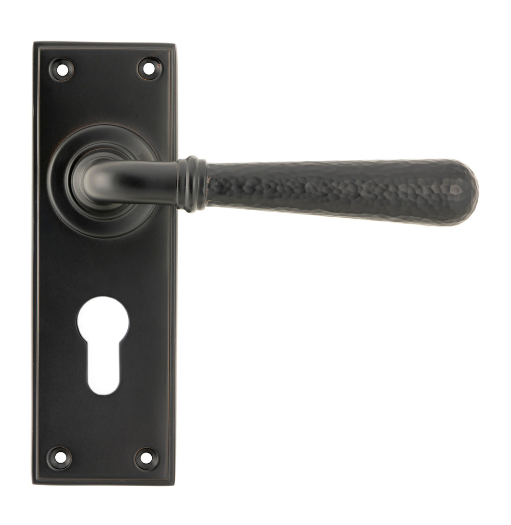 Aged Bronze Hammered Newbury Lever Euro Lock Set