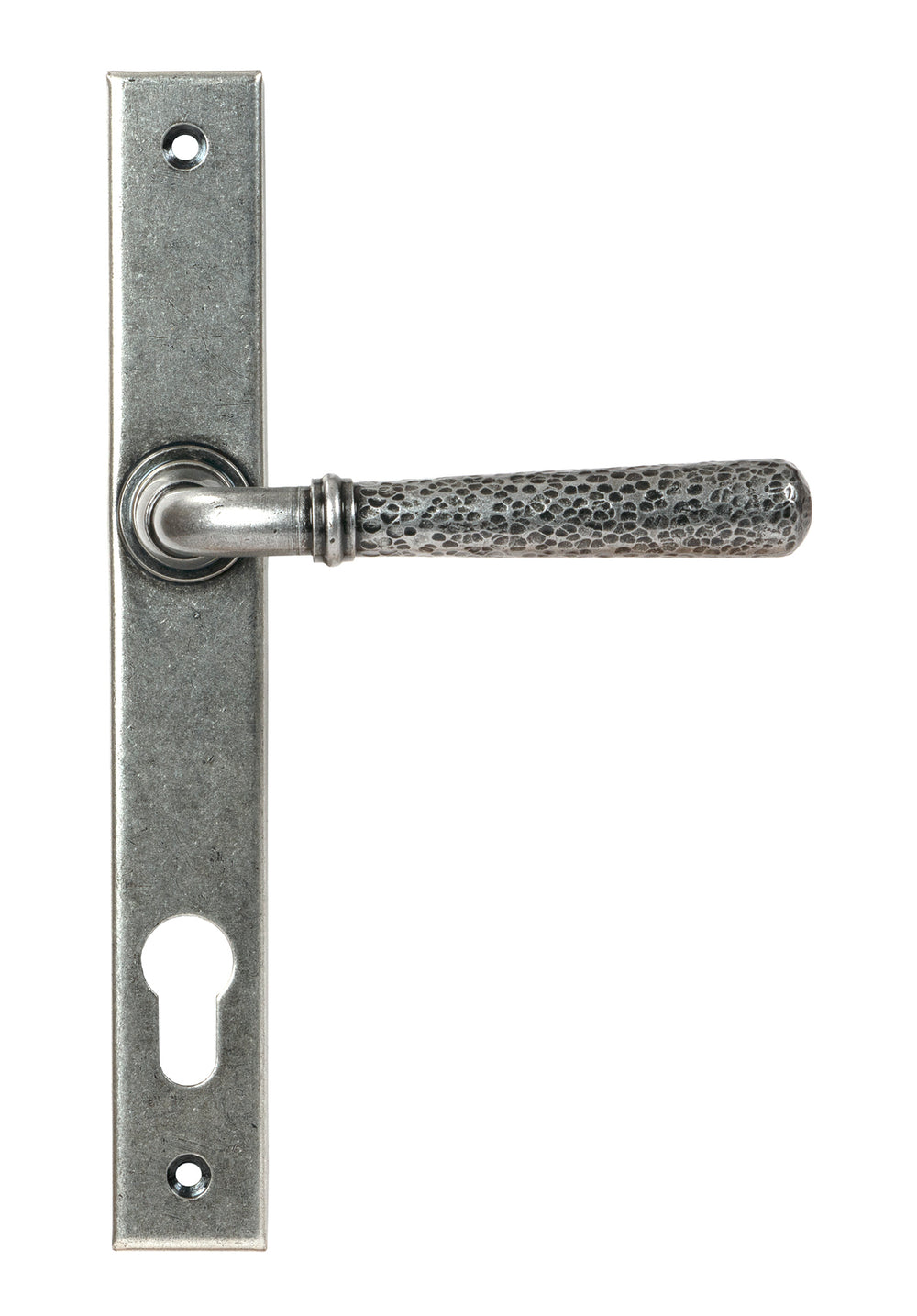 Pewter Hammered Newbury Slimline Espag. Lock Set