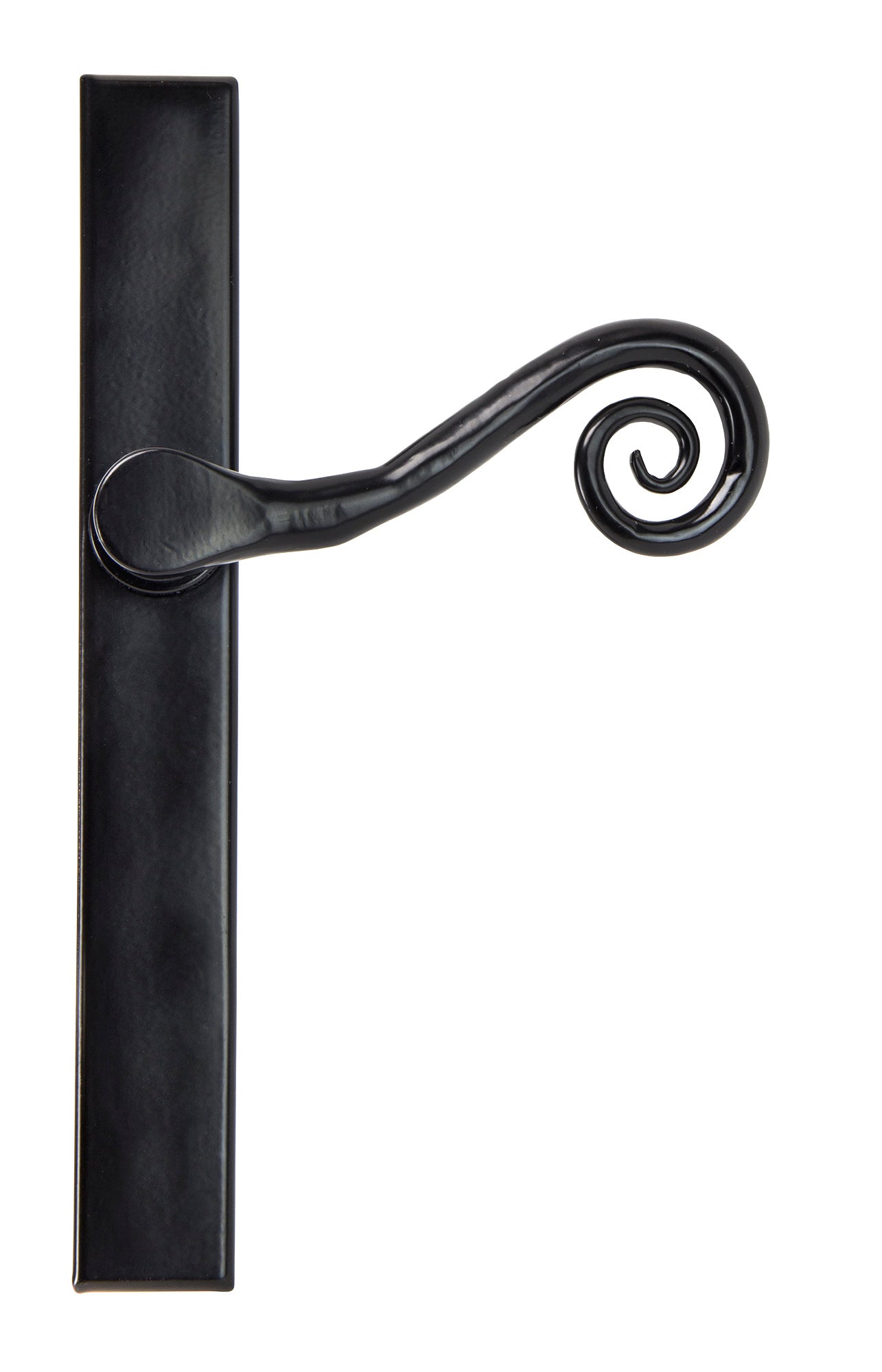 Black Monkeytail Slimline Lever Espag. Latch Set - RH