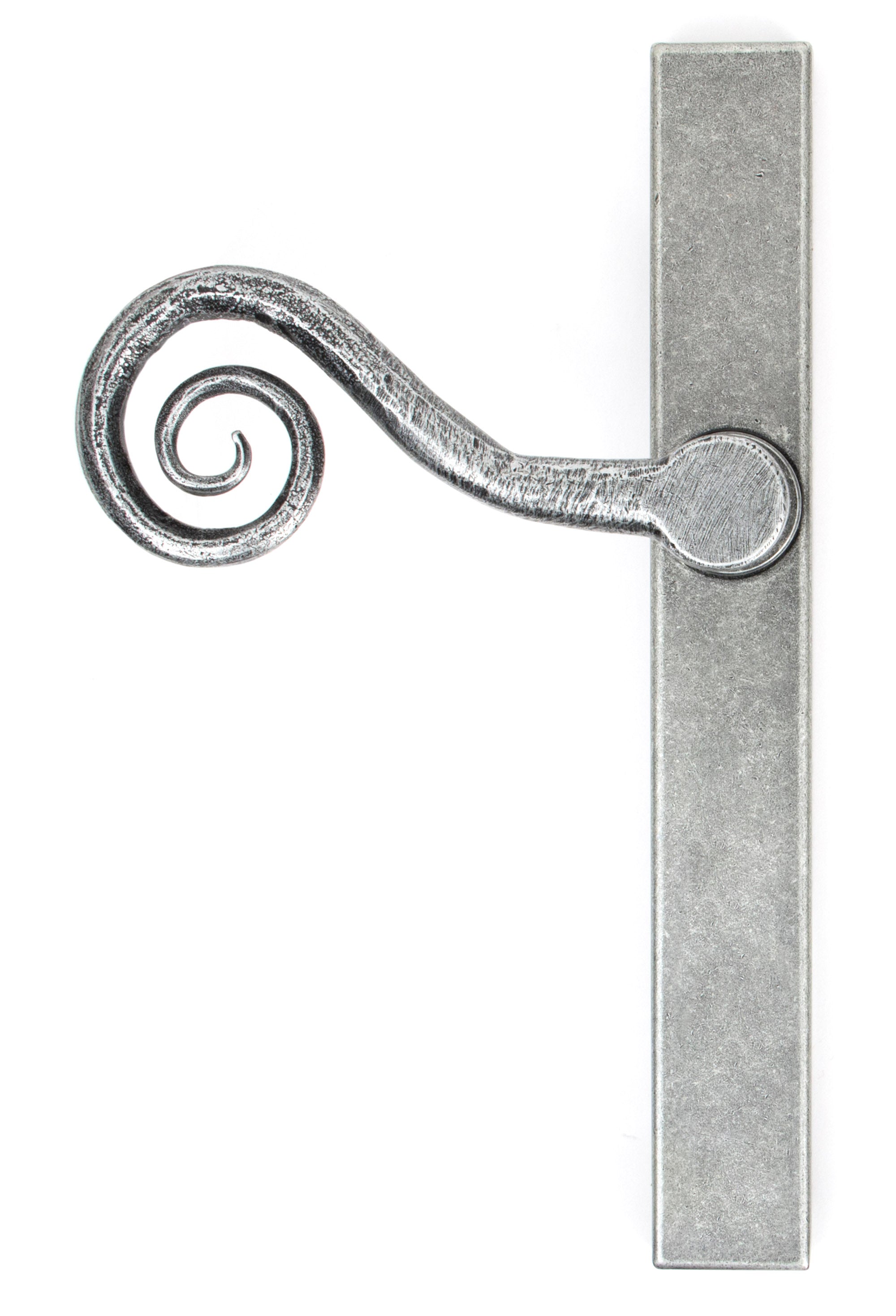 Pewter Monkeytail Slimline Lever Espag. Latch Set - LH