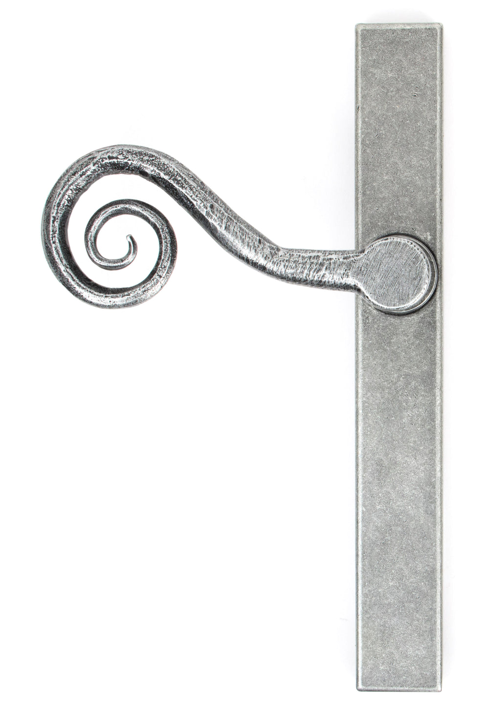 Pewter Monkeytail Slimline Lever Espag. Latch Set - LH
