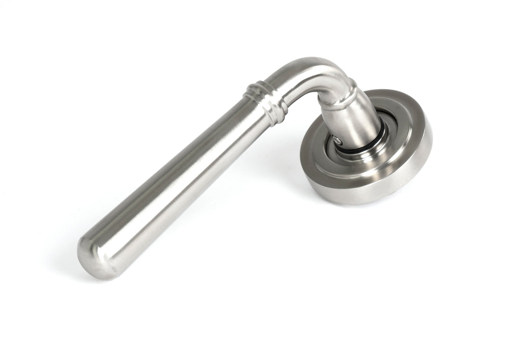 Satin Marine SS (316) Newbury Lever on Rose Set (Art Deco)