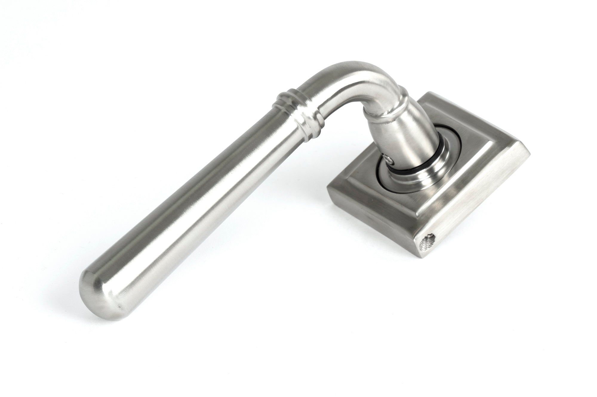 Satin Marine SS (316) Newbury Lever on Rose Set (Square) - Unsprung