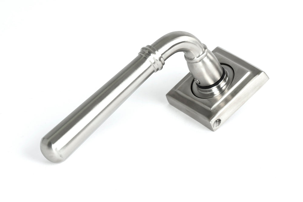Satin Marine SS (316) Newbury Lever on Rose Set (Square) - Unsprung