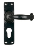 Black MF Lever Euro Lock Set