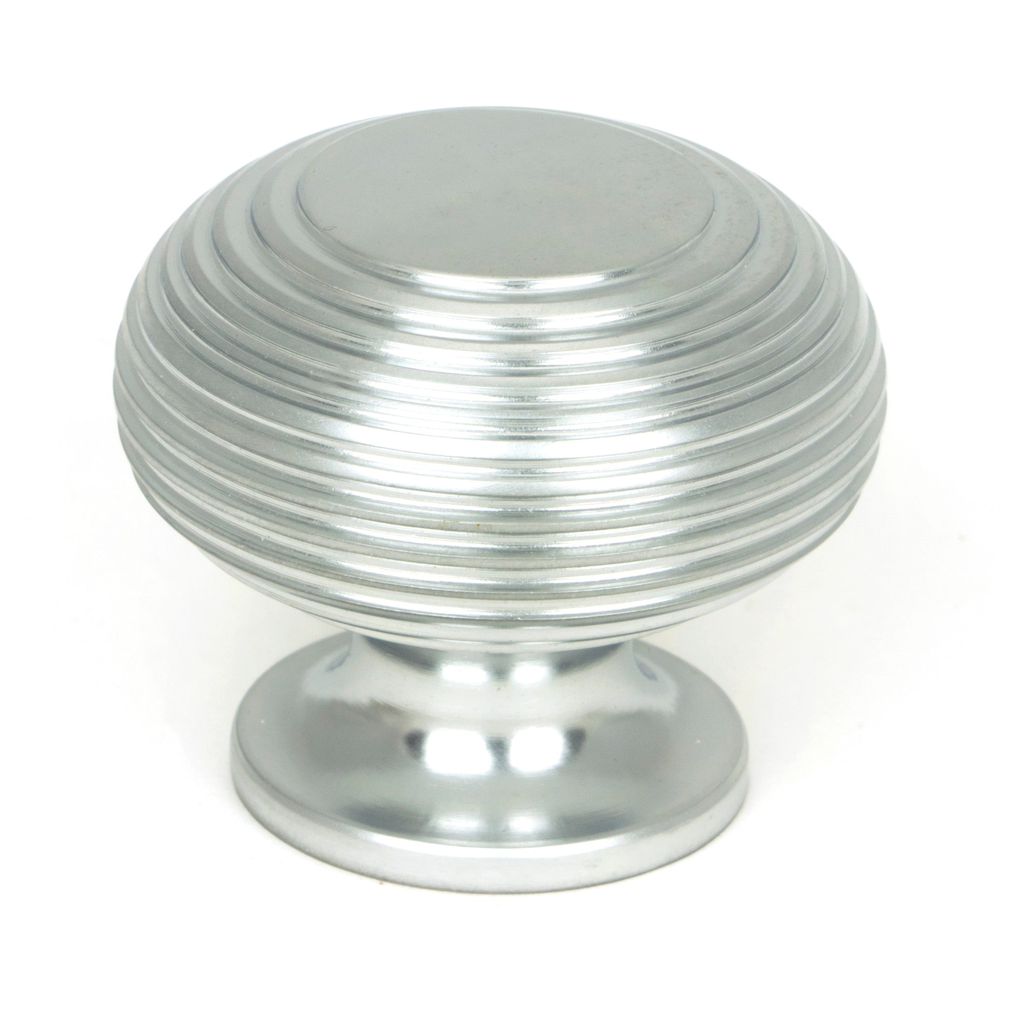 Satin Chrome Beehive Cabinet Knob 40mm