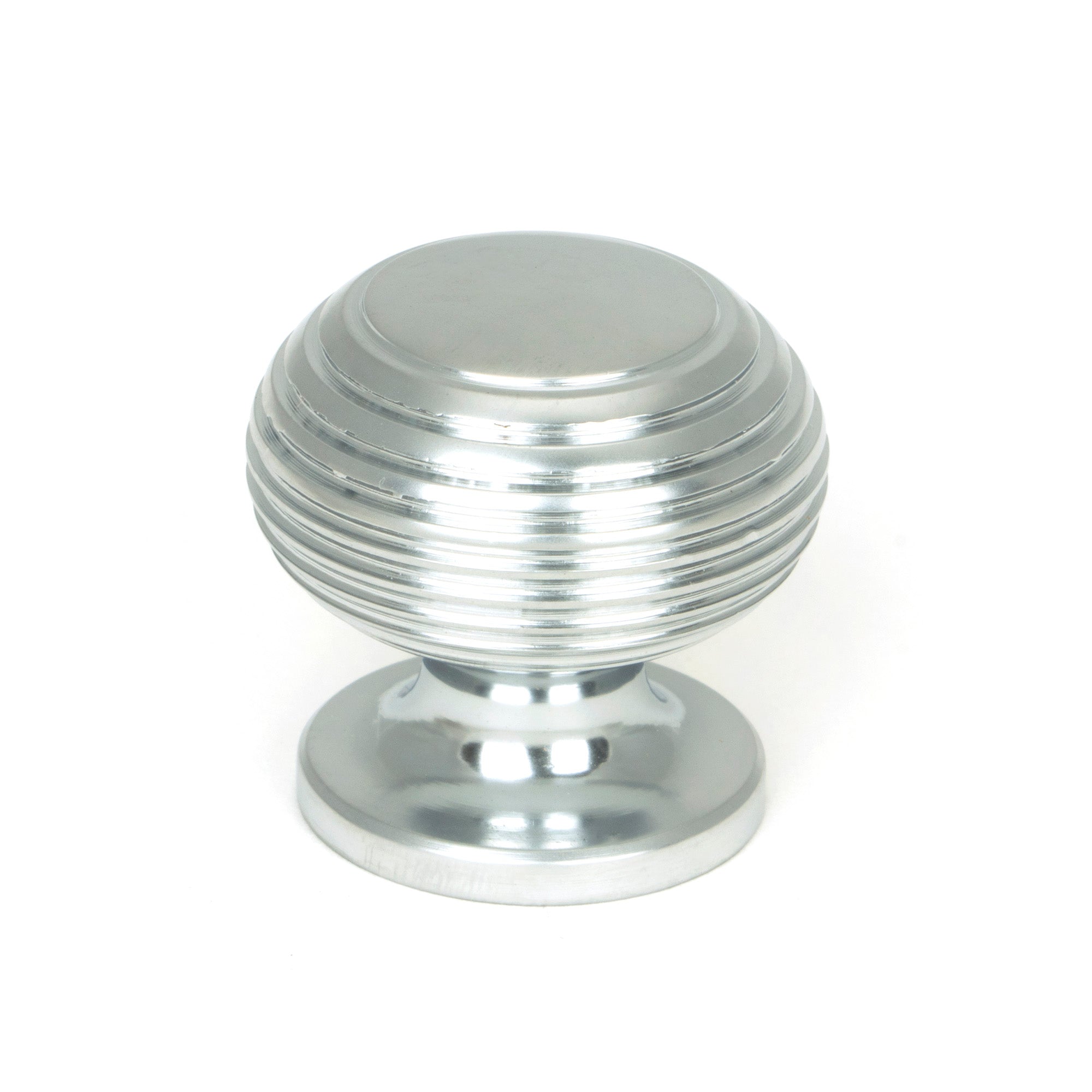 Satin Chrome Beehive Cabinet Knob 30mm