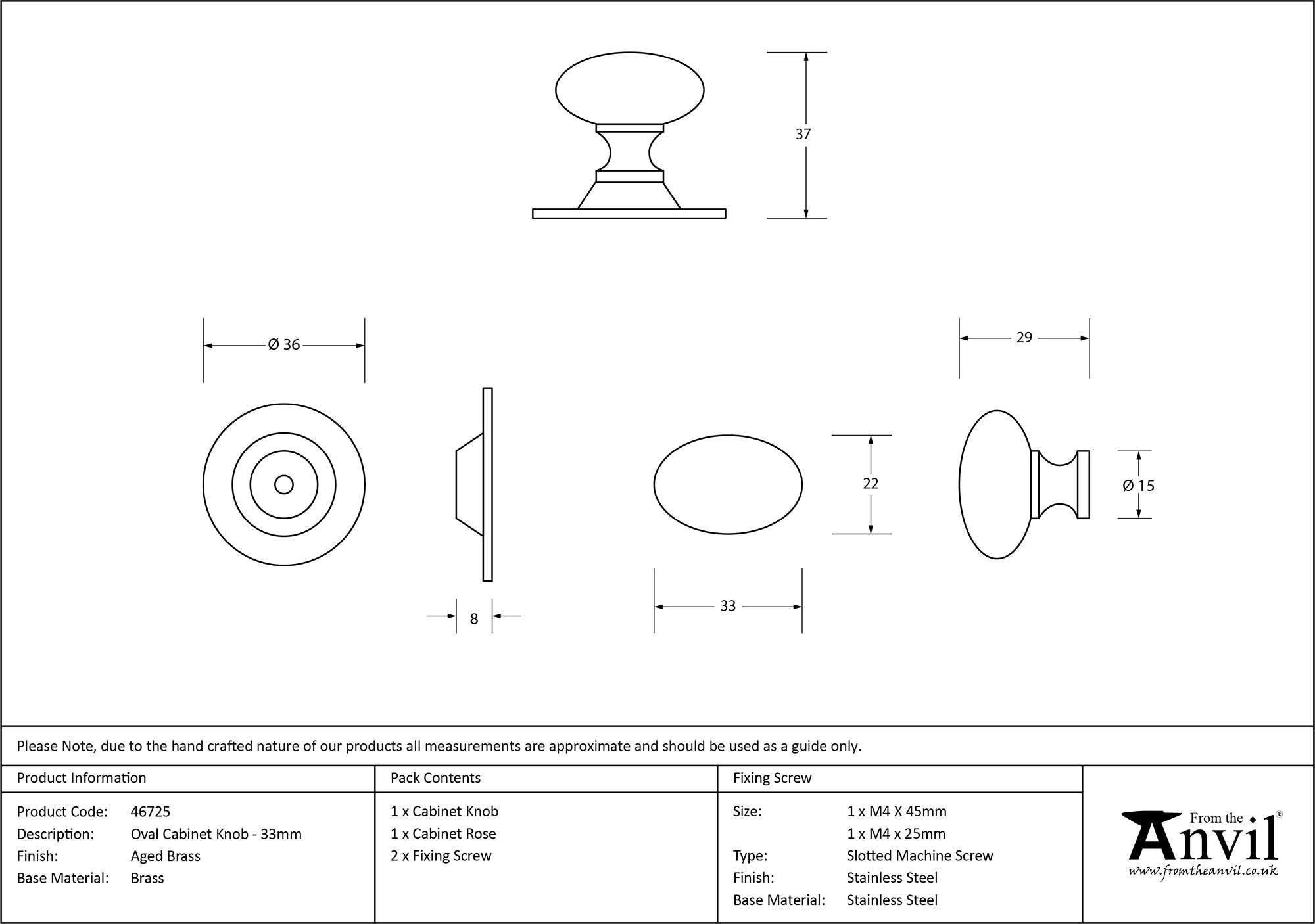 Oval Cabinet Knob
