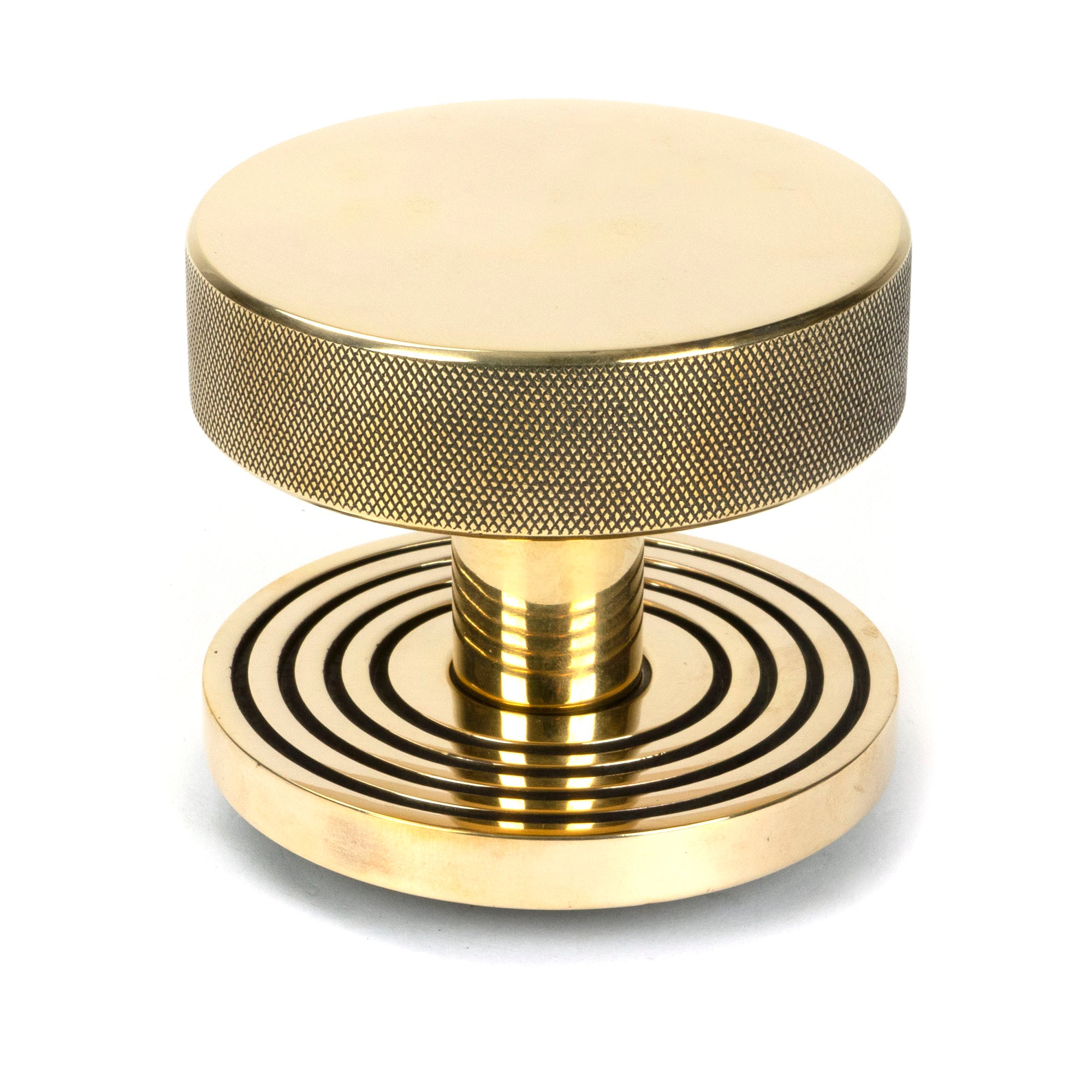 Aged Brass Brompton Centre Door Knob (Beehive)