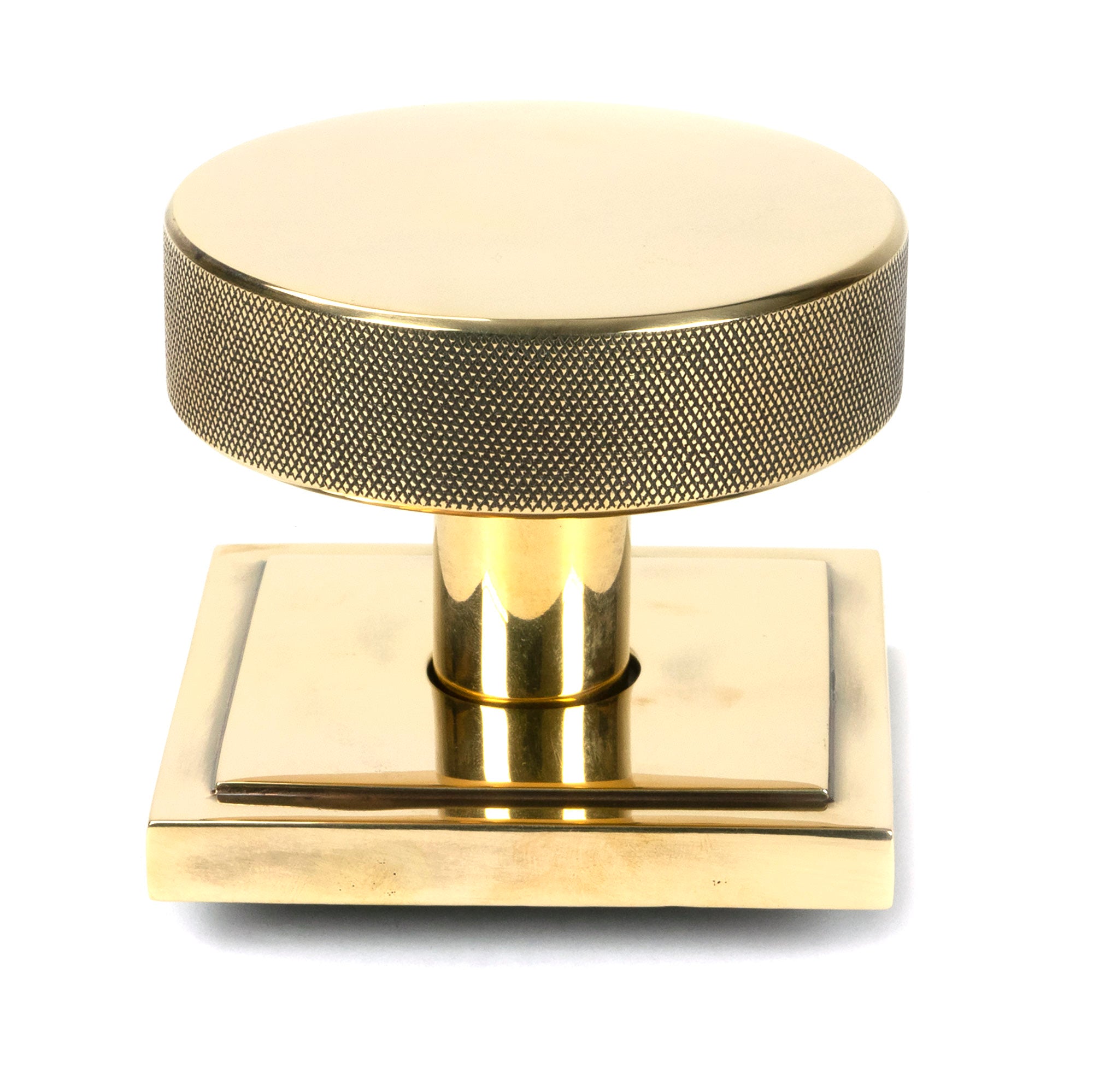 Aged Brass Brompton Centre Door Knob (Square)
