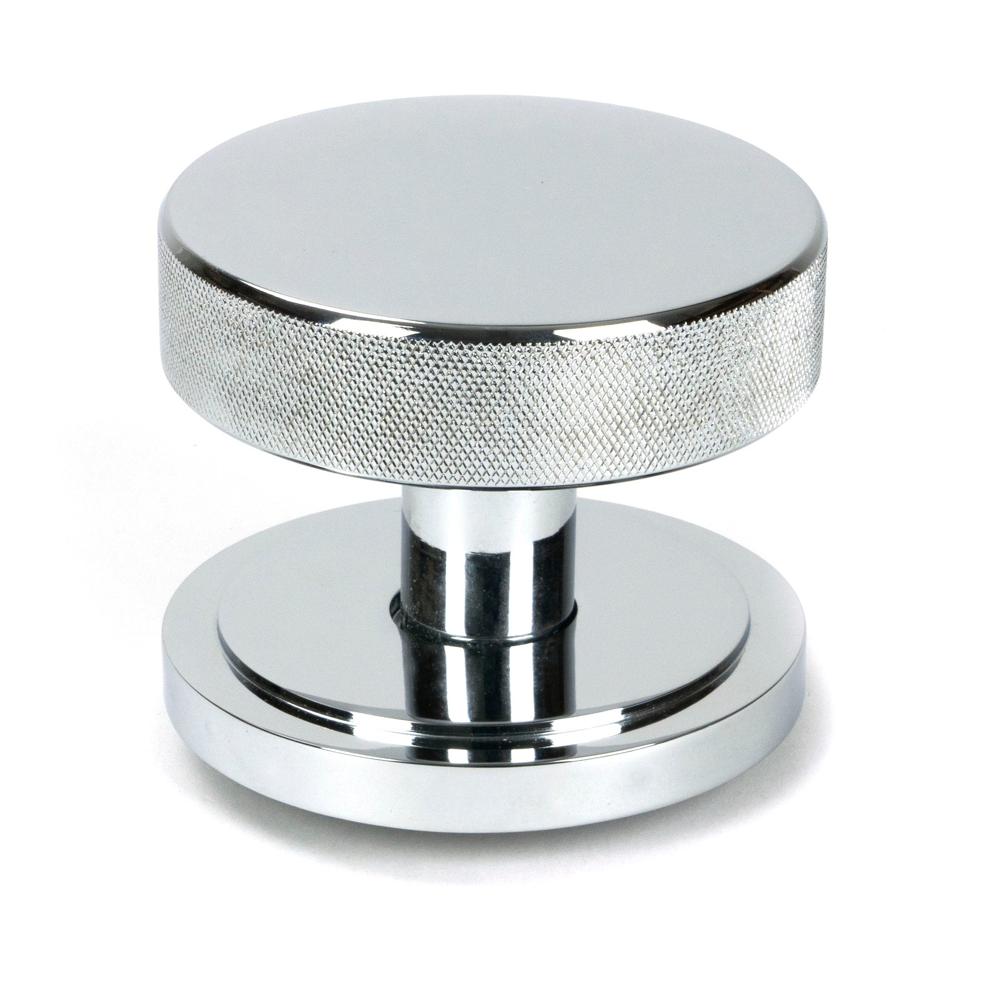 Polished Chrome Brompton Centre Door Knob (Art Deco)