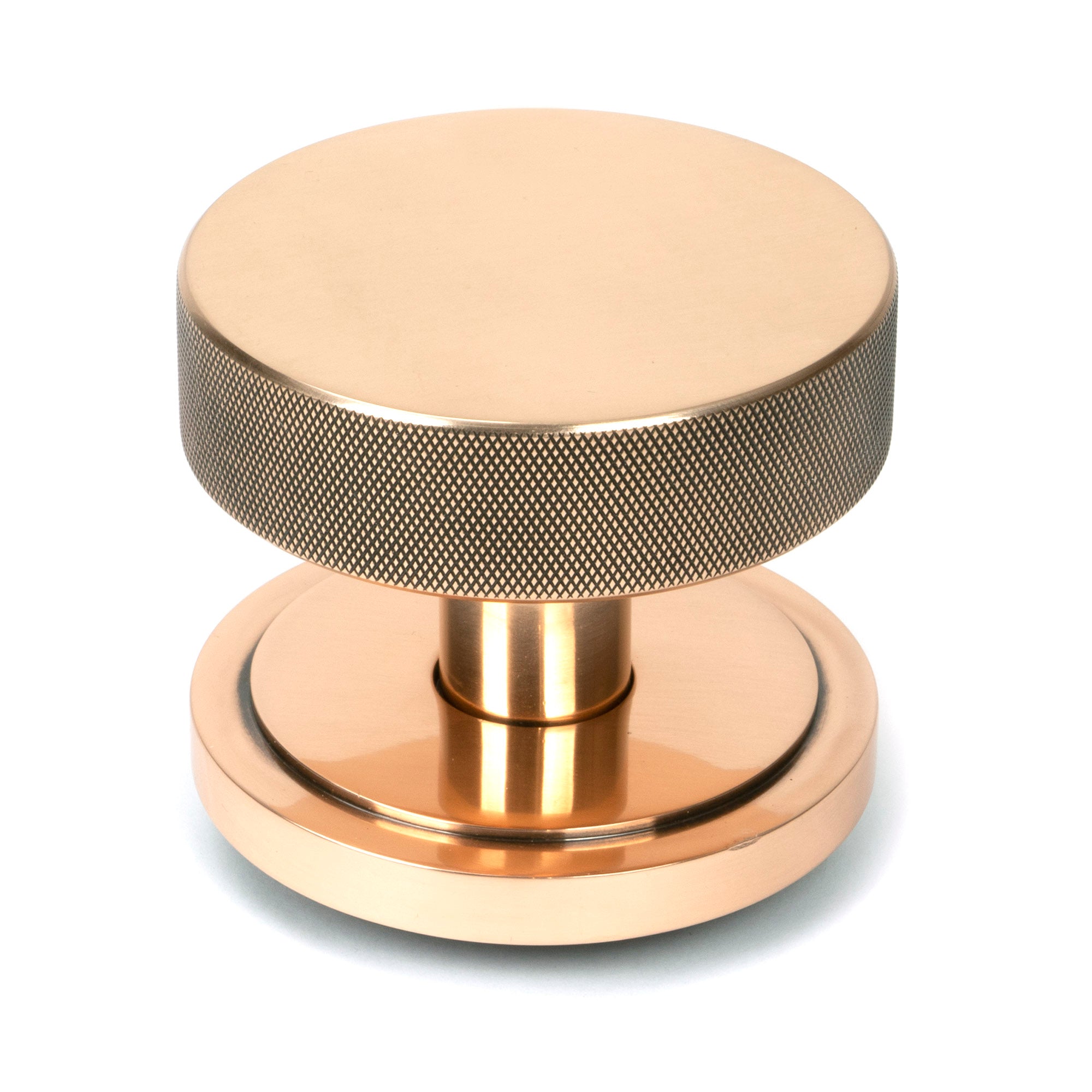 Polished Bronze Brompton Centre Door Knob (Art Deco)