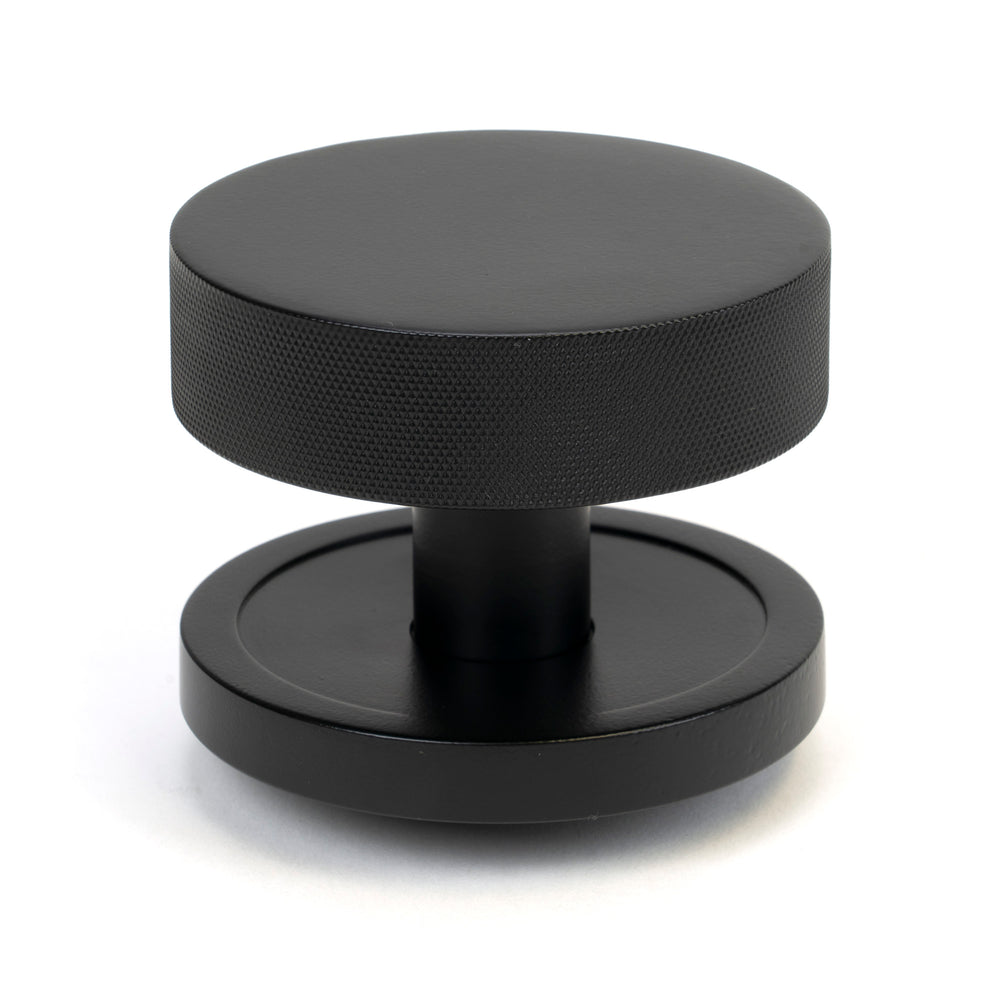Matt Black Brompton Centre Door Knob (Plain)