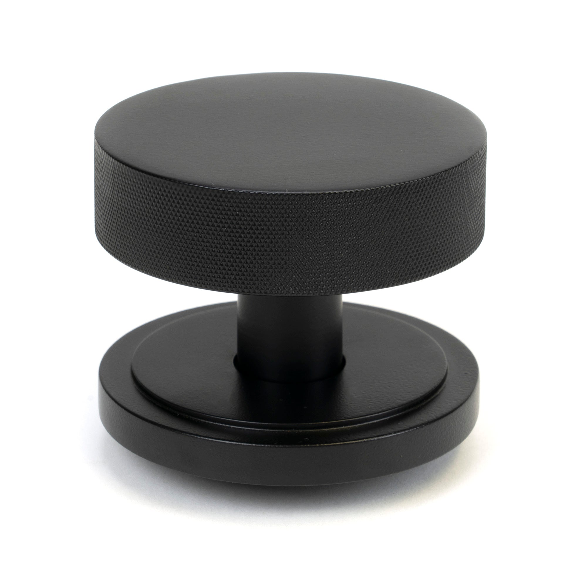 Matt Black Brompton Centre Door Knob (Art Deco)