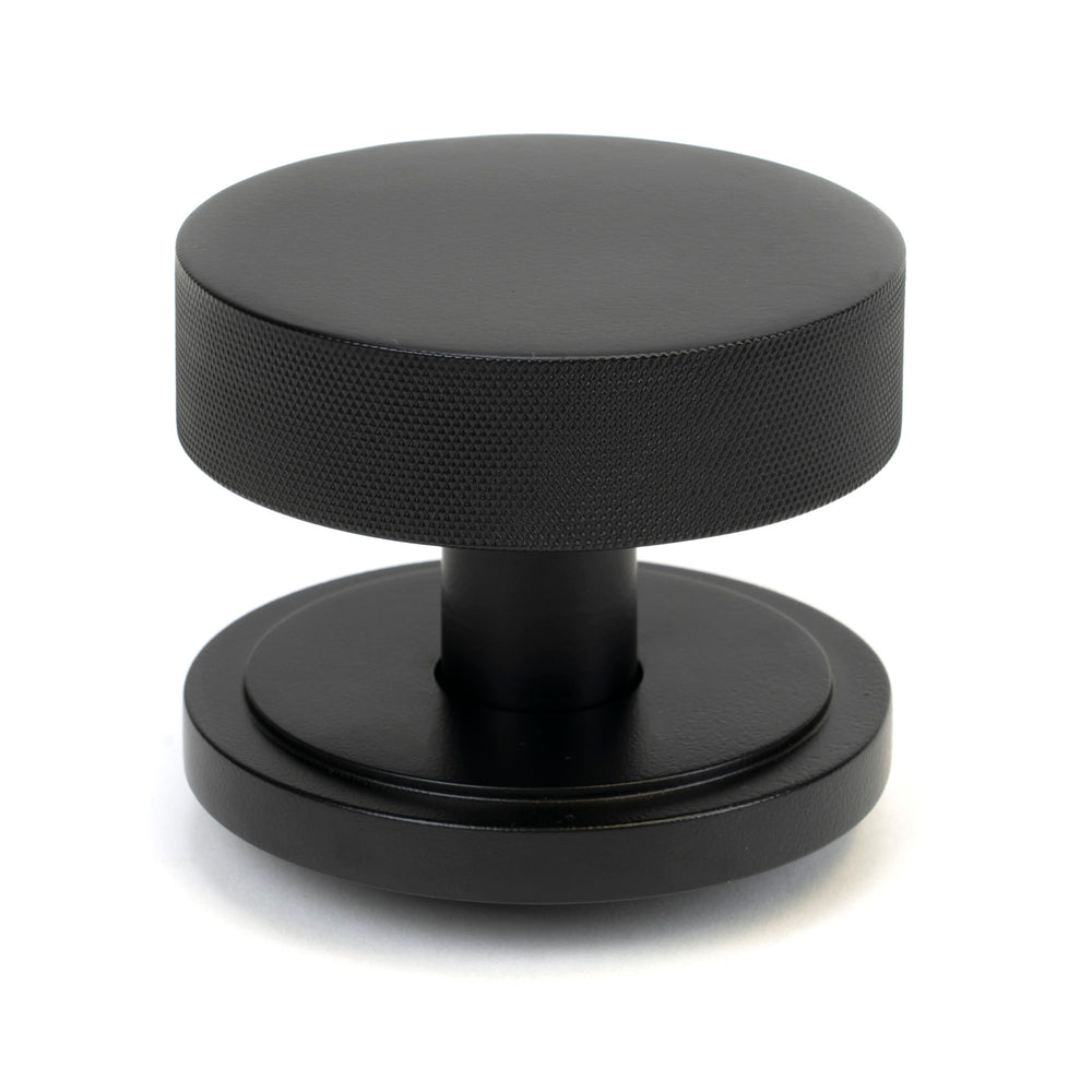 Matt Black Brompton Centre Door Knob (Art Deco)