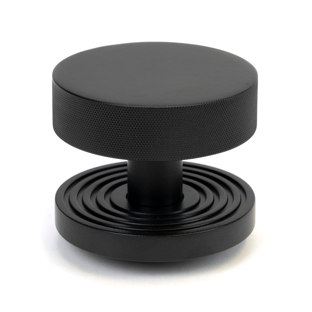 Matt Black Brompton Centre Door Knob (Beehive)