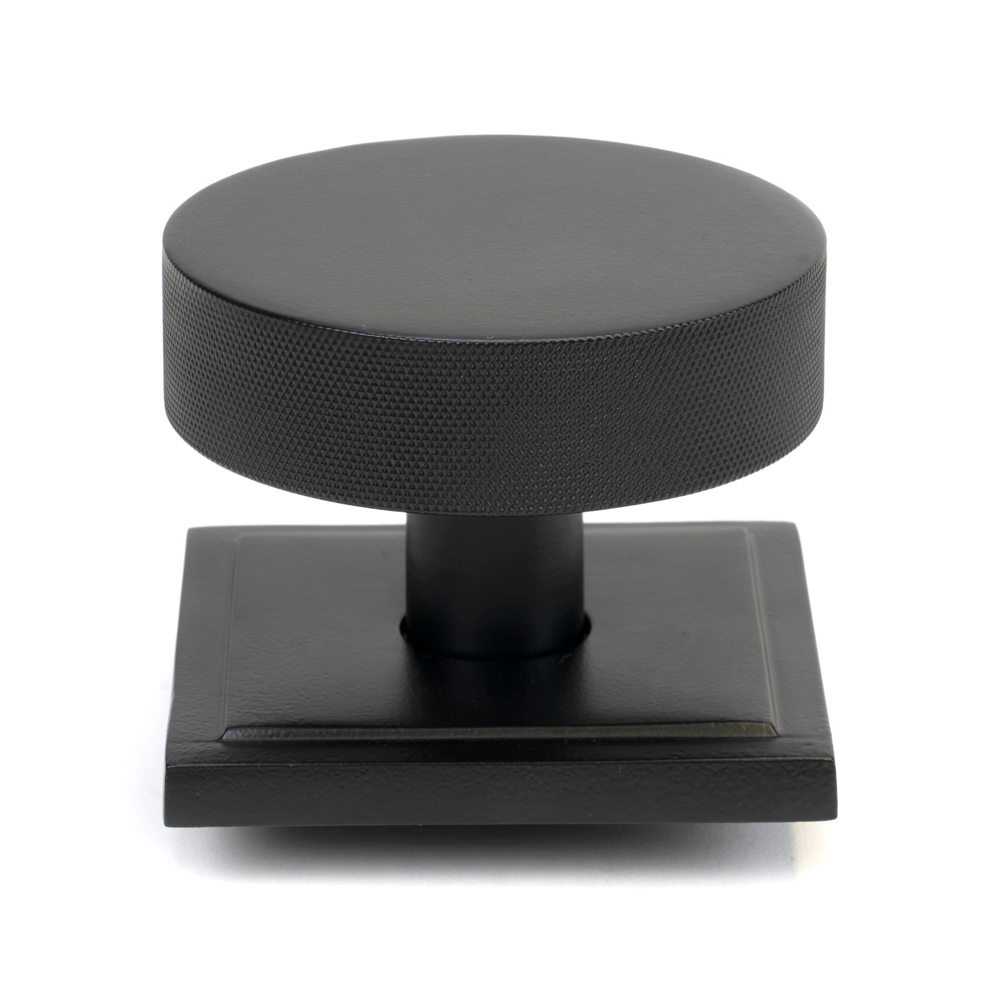 Matt Black Brompton Centre Door Knob (Square)