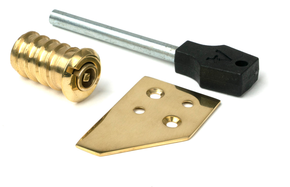 Polished Brass Key-Flush Sash Stop