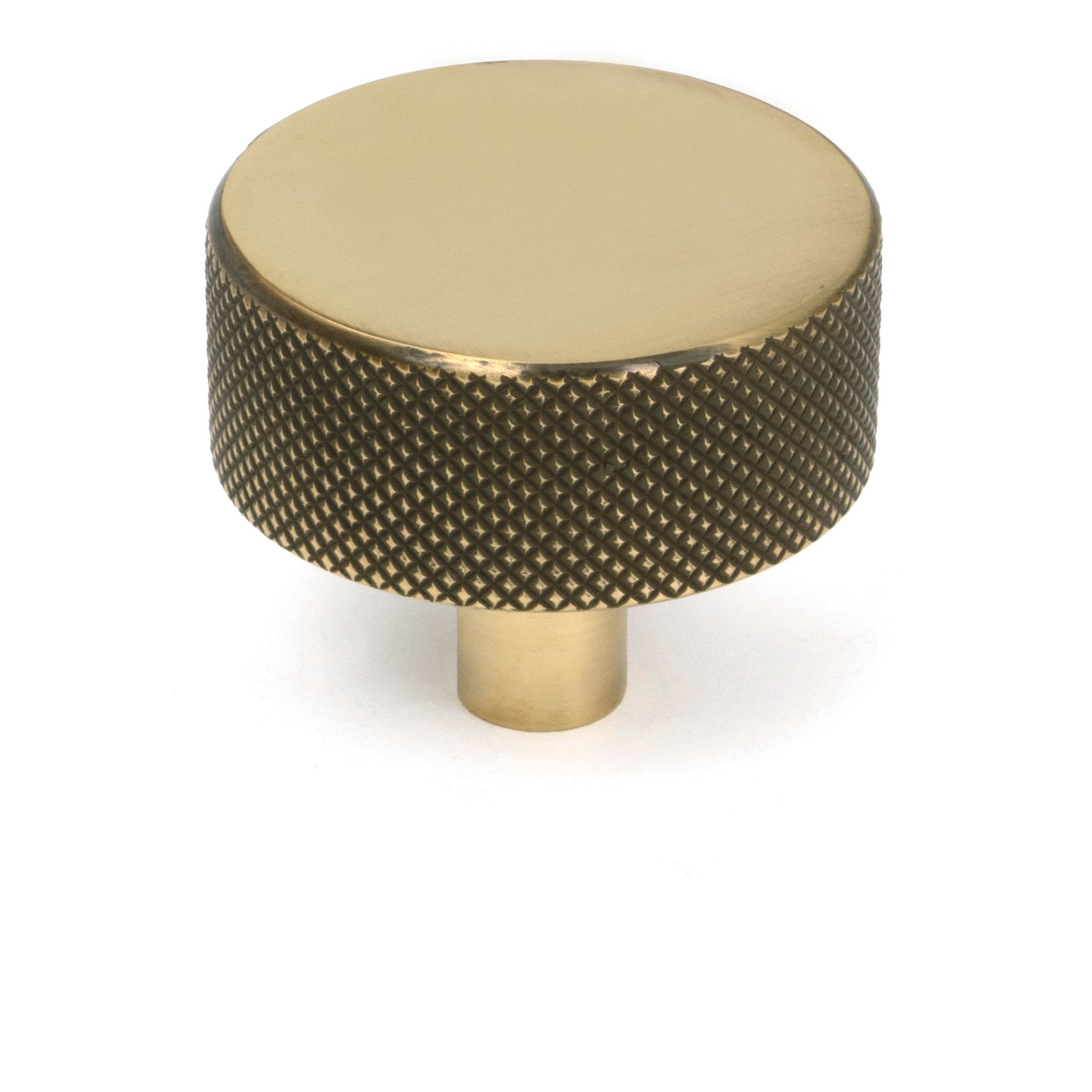 Aged Brass Brompton Cabinet Knob - 38mm (No rose)