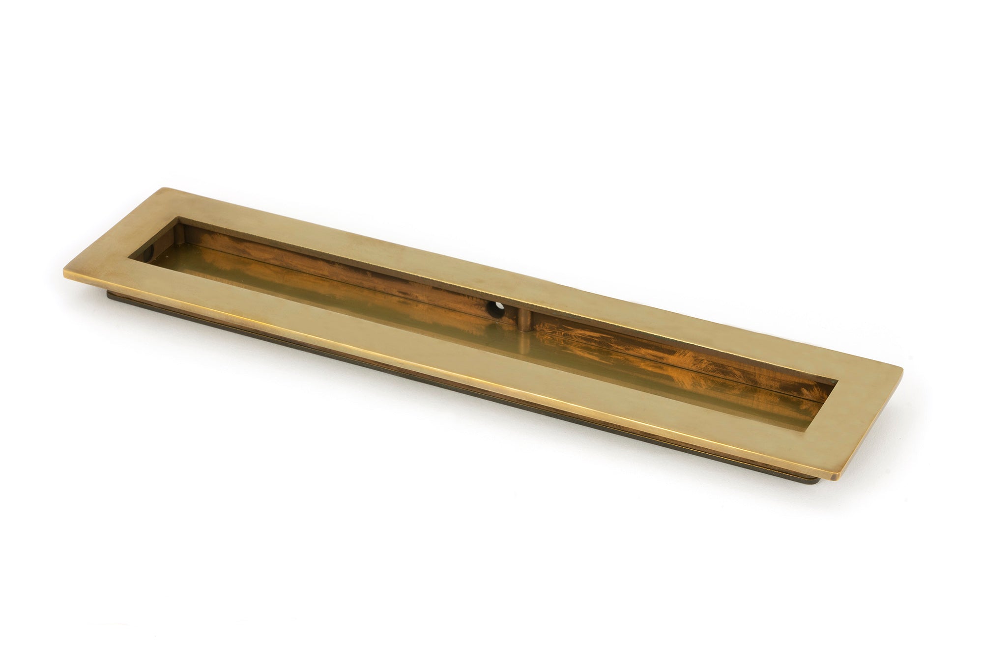 Aged Brass 250mm Plain Rectangular Pull