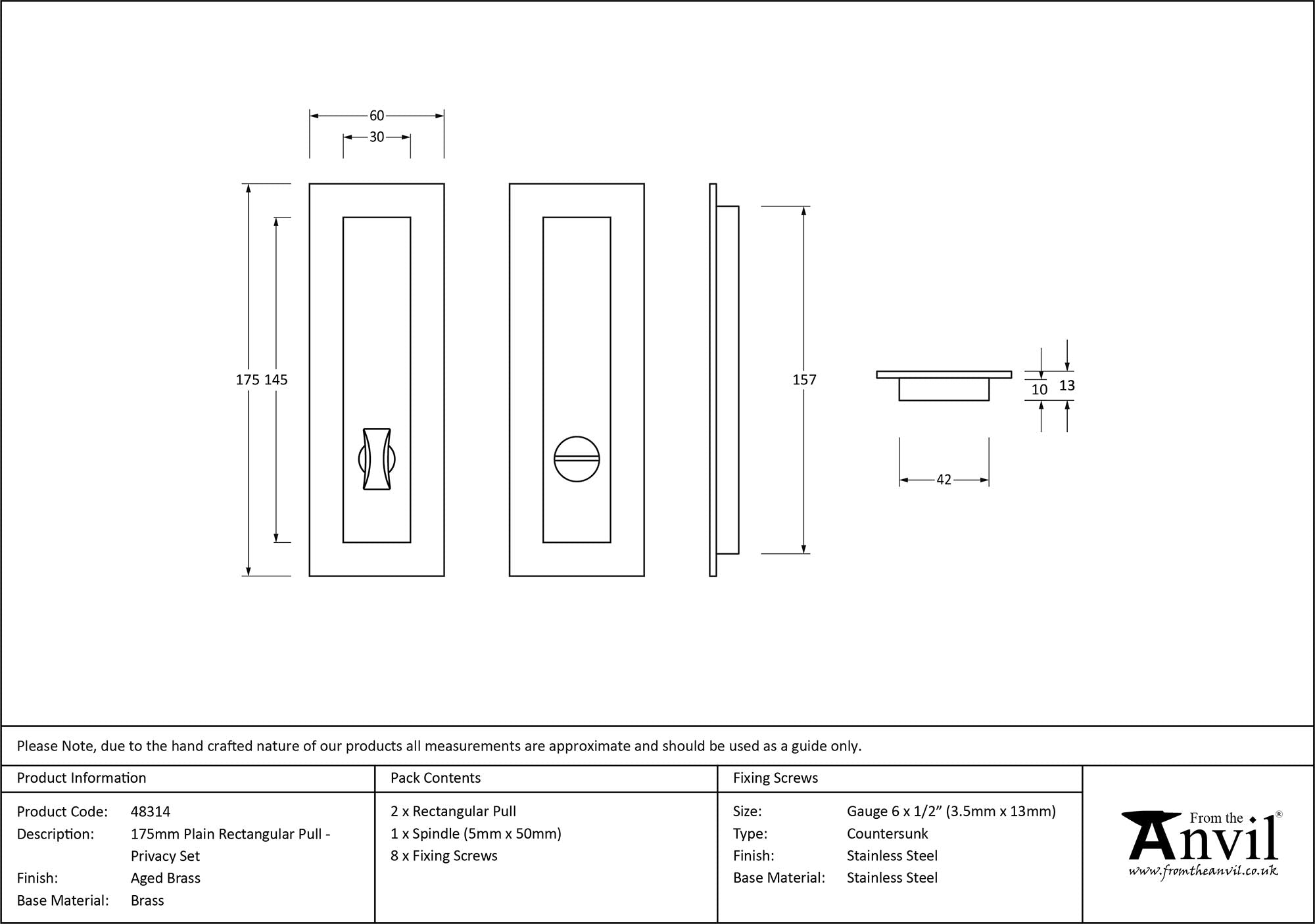Plain Rectangular Pull - Privacy Set