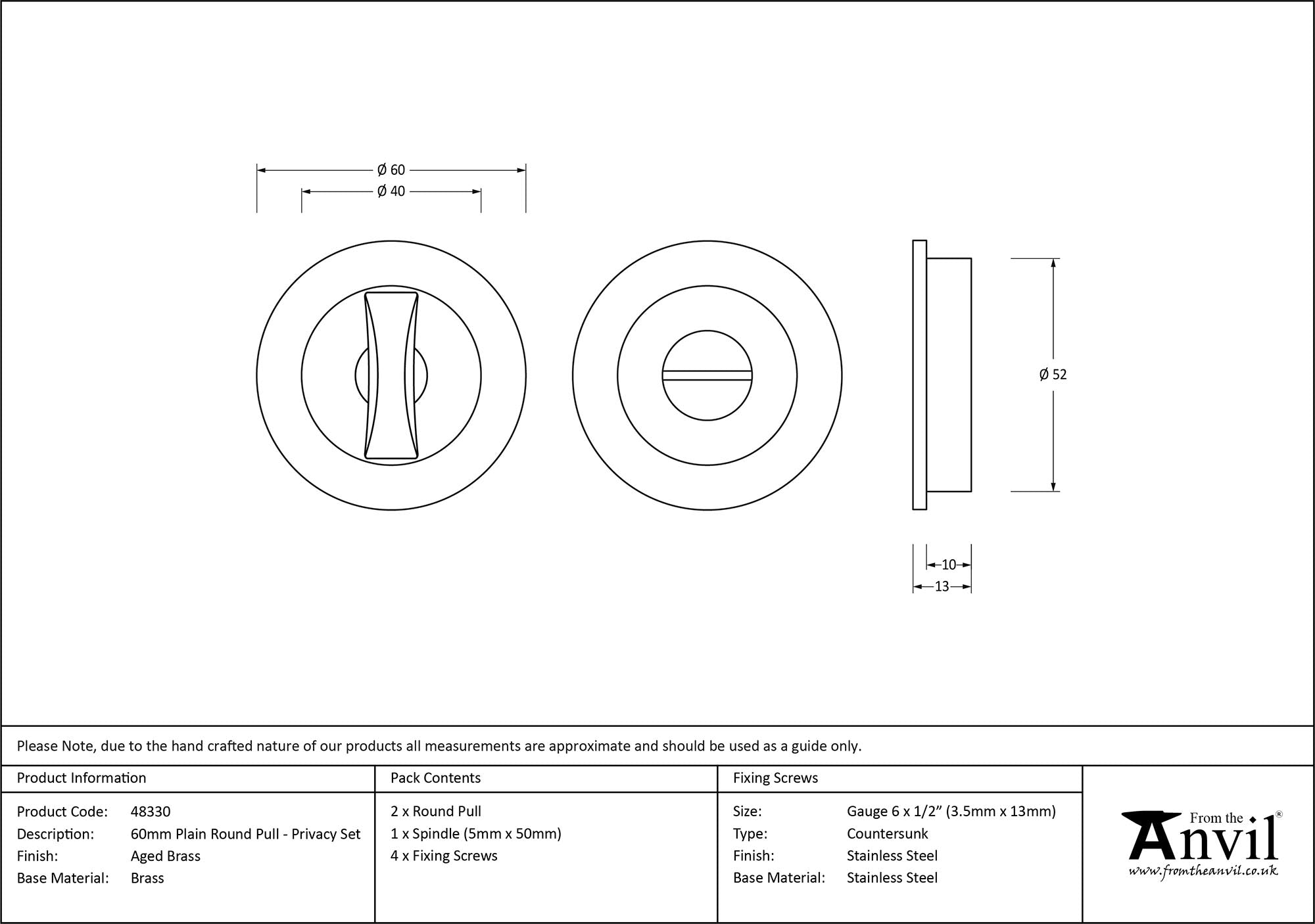 Plain Round Pull - Privacy Set