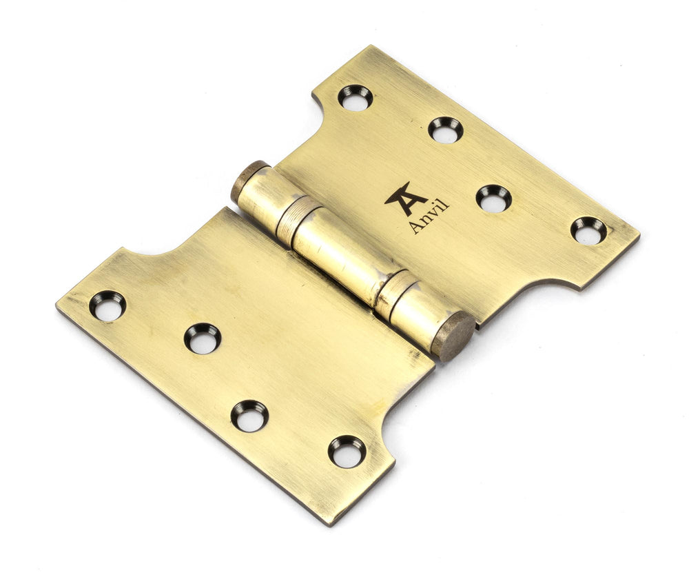 Aged Brass 4" x 3" x 5" Parliament Hinge (pair) ss