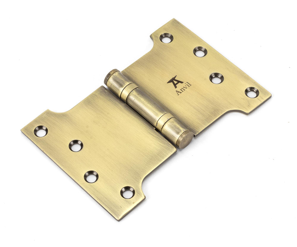 Aged Brass 4" x 4" x 6" Parliament Hinge (pair) ss