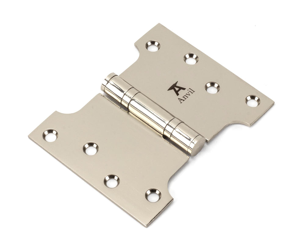 Polished Nickel 4" x 3" x 5" Parliament Hinge (pair) ss