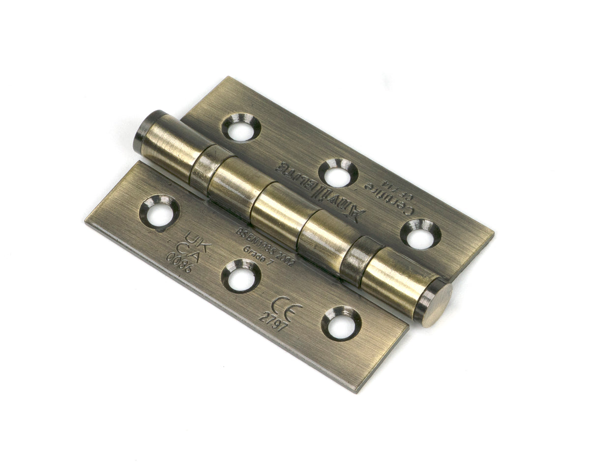 Aged Brass 3" Ball Bearing Butt Hinge (pair) ss