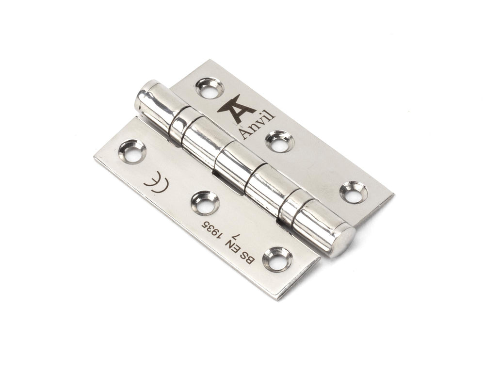 Polished SS (304) 3" Ball Bearing Butt Hinge (pair)