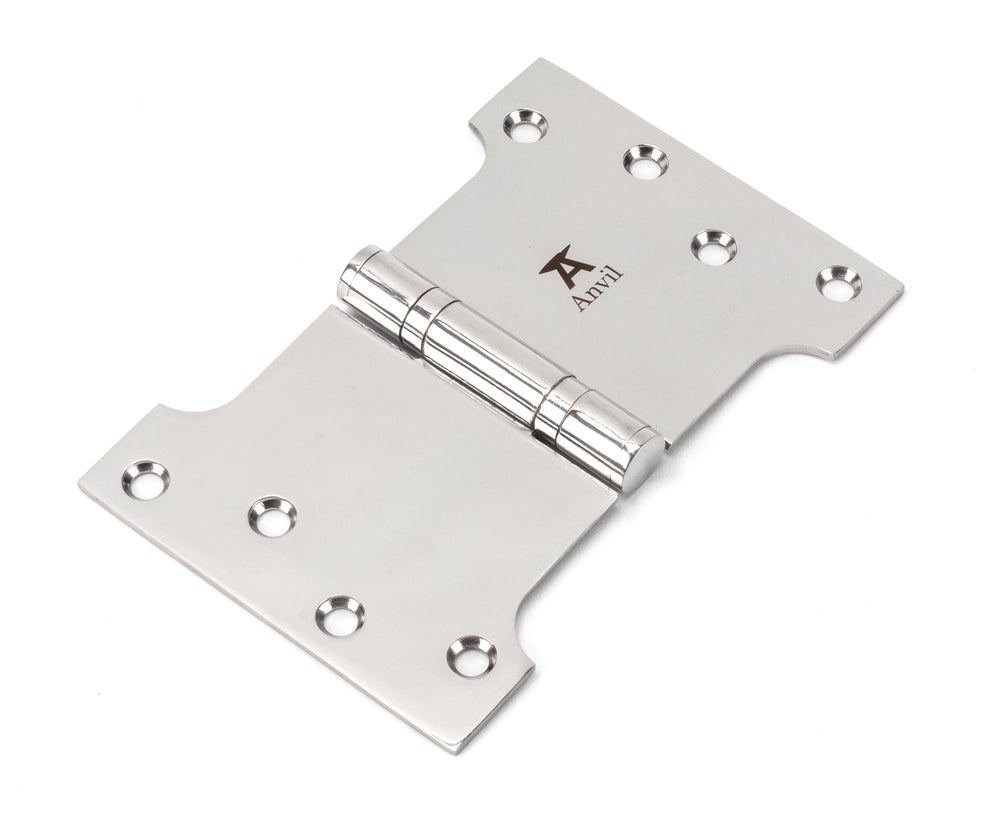 Polished SS (304) 4" x 4" x 6" Parliament Hinge (pair)
